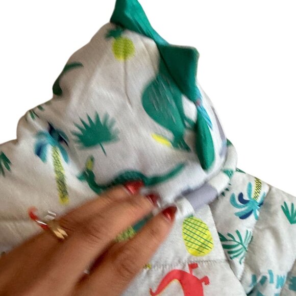 ROKKA & ROLLA Dinosaur Print Lined Winter Puffer Coat Size 6-9 Months - Picture 10 of 10